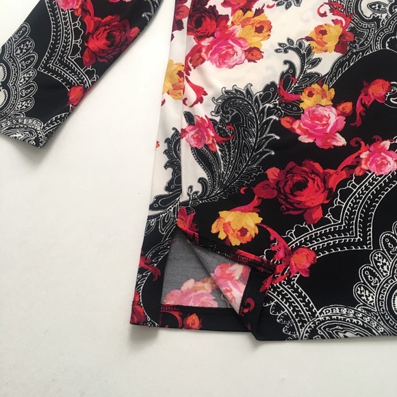 MJ Collections Women’s Size SP Floral Sequin Blouse Top Shirt Long Sleeve - Picture 6 of 12